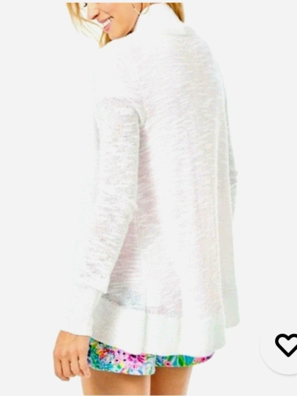Lilly Pulitzer Amalie Resort  White Open-Front Lightweight Cardigan NWOT Small - Picture 3 of 8